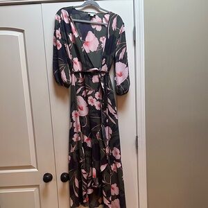 Bar III Floral Maxi Dress in Pink and Green